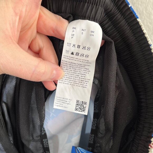 Boss Beach Mens Piranha Blue Floral Swim Trunks Small - Picture 8 of 9